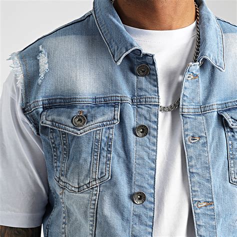 veste sans manches prada|Veste Sans Manches En Denim Selvedge Bleu .